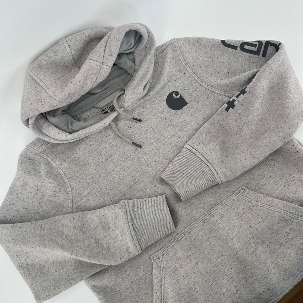 Carhartt Relaxed Fit Hoodie Gray Fleck Cotton Blend S